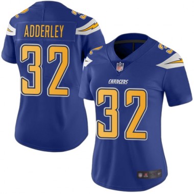 Los Angeles Chargers NFL Football Nasir Adderley Electric Blue Jersey Women Limited #32 Rush Vapor Untouchable->women nfl jersey->Women Jersey